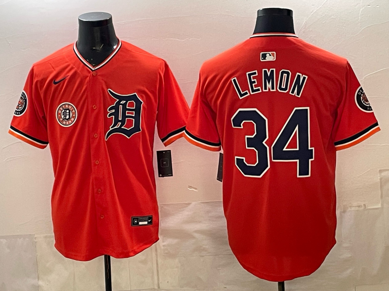 Men Detroit Tigers #34 Lemon orange Game Nike MLB Jersey 2026032003